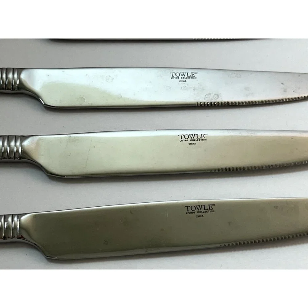Stainless 18/0 Dinner Knife Knives PARADISE by Towle Living Collection Lot of 6